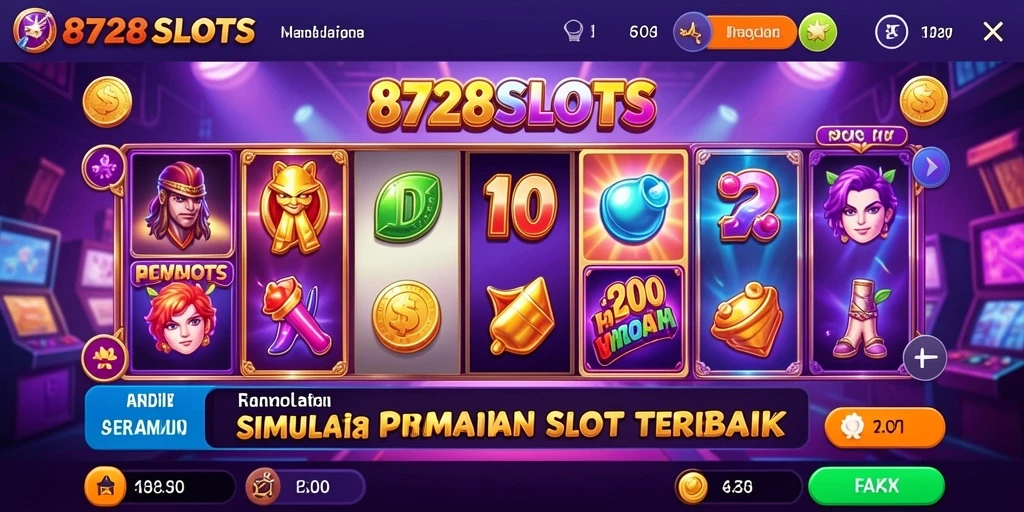 Tampilan menarik gameplay slot dalam 8728SLOTS yang memukau.