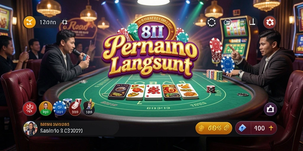 Tampilan menarik dari permainan Live Casino 8II dengan dealer langsung.