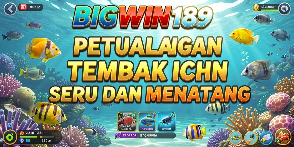 Screenshot menampilkan gameplay seru dalam BIGWIN189 saat menembak ikan.