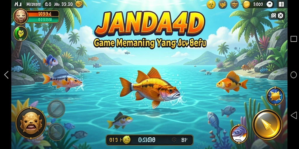 Gameplay menarik JANDA4D saat memancing di danau yang indah.