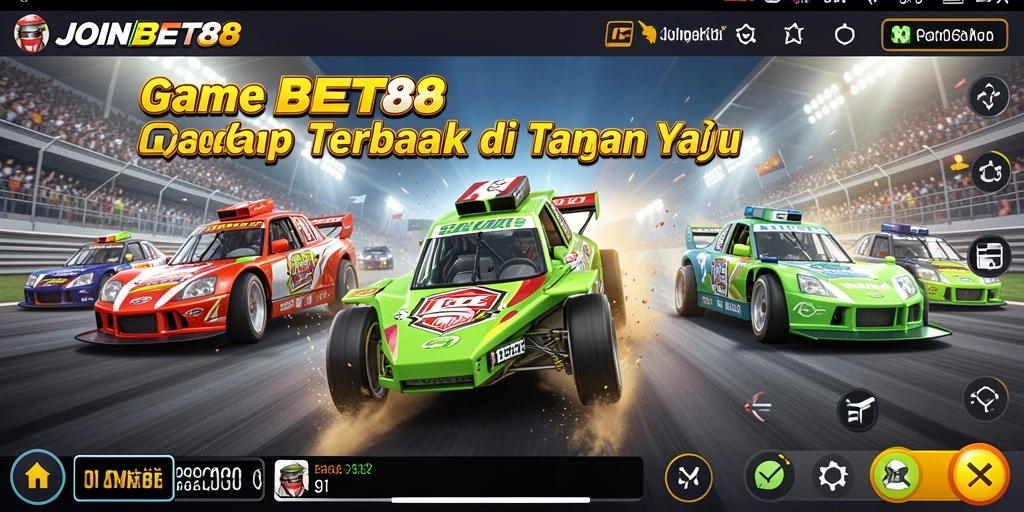 Tampilan dari gameplay balapan yang mendebarkan di JOINBET88.