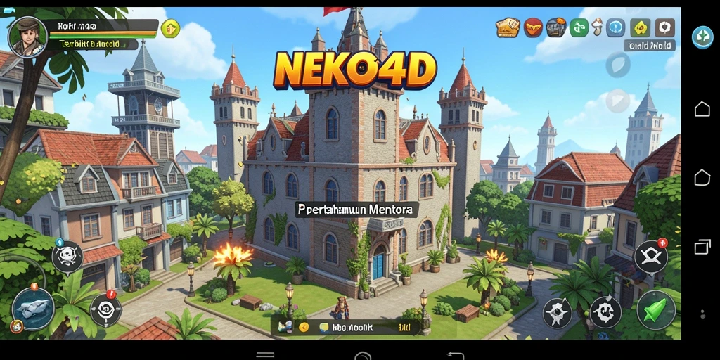 Tampilan gameplay NEKO4D yang seru dalam mempertahankan menara dari serangan musuh.