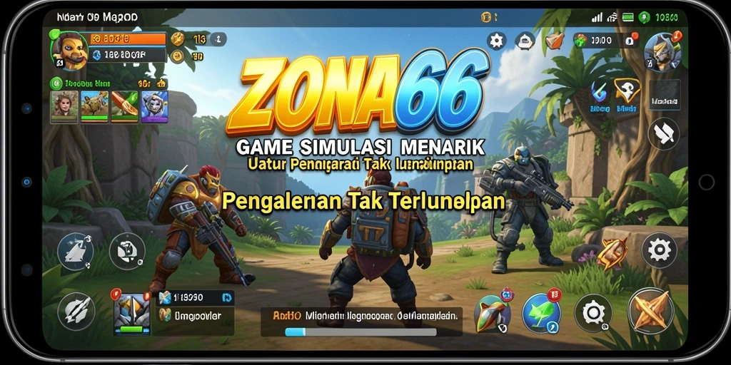 Tampilan gameplay ZONA66 yang menarik dalam simulasi.